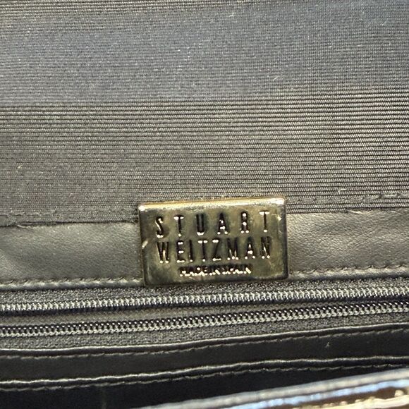 Vintage Stuart Weitzman Snake Embossed Leather Evening Shoulder Bag Purse - Picture 3 of 14